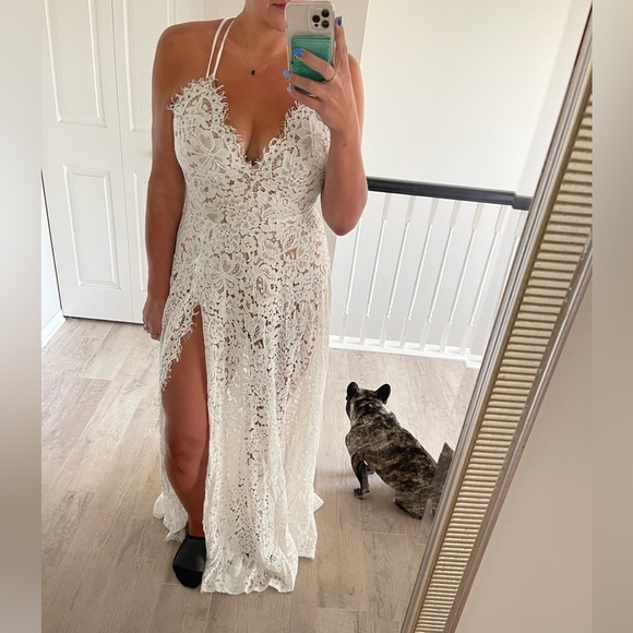 White Lace Maxi Dress Lulus Love of Details Wedding Dress - Picture 11 of 11